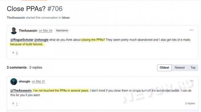 deprecated ppa